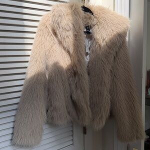 Windsor Taupe Faux Fur Jacket